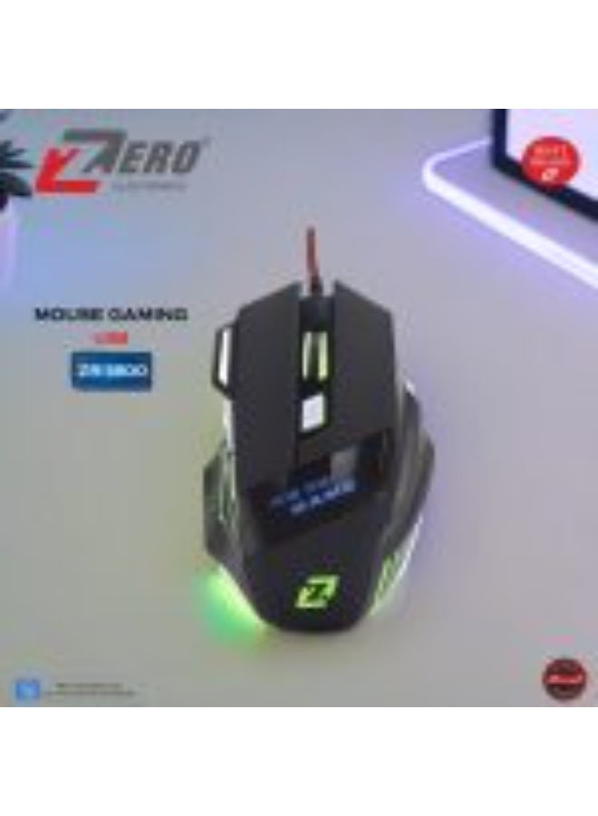 زيرو ماوس جيمنج سلكي من Zero Electronics - دقة 4800 DPI، مع 7 أزرار قابلة للبرمجة وإضاءة LED مدمجة - أسود - Image 5